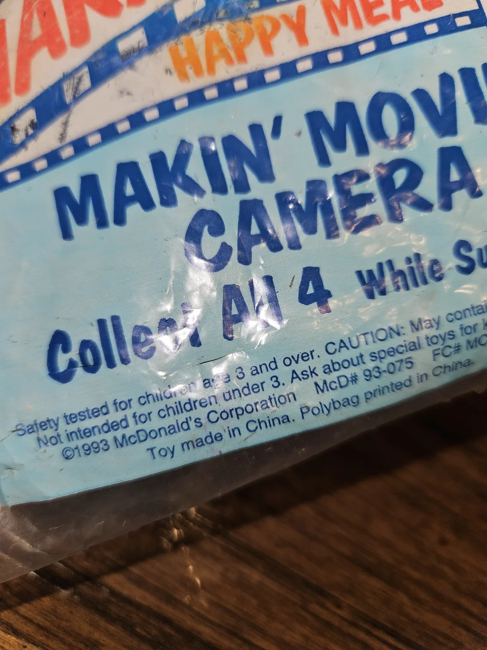 1993 McDonald's Happy Meal Light Blue Makin' Movies Camera Toy